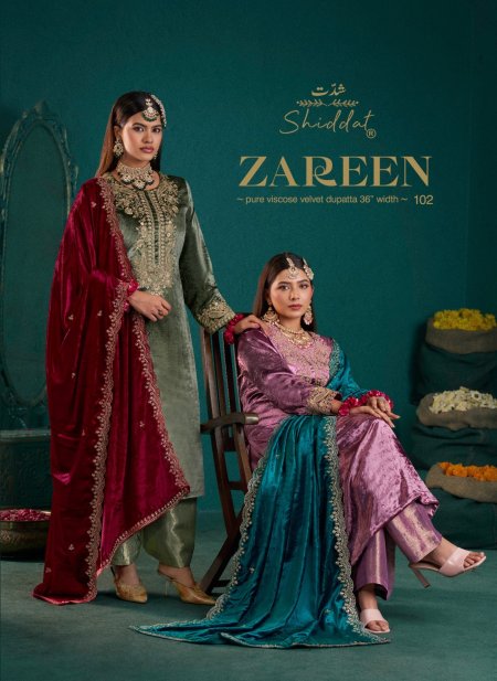 Zareen 102 By Shiddat Viscose Velvet Salwar Kameez 